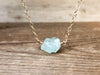 Raw Crystal Aquamarine March Birthstone Necklace