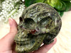 Large Dragon Blood Jasper Skull Carving 86mm AET