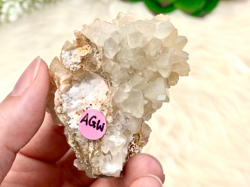 Natural Fluorite and Calcite Cluster 60mm AGW - Crystal Healing - Chakra Cleansing & Balancing