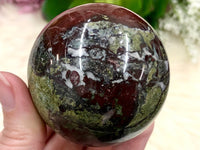 Dragon Blood Jasper Sphere 57mm ALQ - Grounding Stone - Crystal Grid - Altar Decor