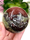 Dragon Blood Jasper Sphere 57mm ALQ - Grounding Stone - Crystal Grid - Altar Decor