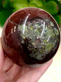 Dragon Blood Jasper Sphere 57mm ALS - Grounding Stone - Crystal Grid - Altar Decor