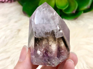 Amethyst Point with Smoky Phantom 57mm ANY - Protection Stone - Third-Eye and Crown Chakra