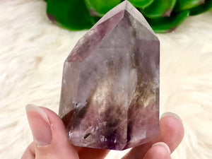 Amethyst Point with Smoky Phantom 57mm ANY - Protection Stone - Third-Eye and Crown Chakra