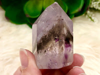 Amethyst Point with Smoky Phantom 52mm AOC  - Protection Stone - Third-Eye and Crown Chakra