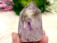 Amethyst Point with Smoky Phantom 57mm AOT  - Protection Stone - Third-Eye and Crown Chakra