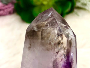 Amethyst Point with Smoky Phantom 57mm AOT  - Protection Stone - Third-Eye and Crown Chakra