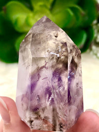 Amethyst Point with Smoky Phantom 57mm AOT  - Protection Stone - Third-Eye and Crown Chakra