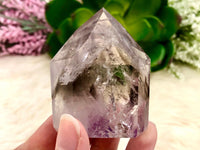 Amethyst Point with Smoky Phantom 58mm AOU  - Protection Stone - Third-Eye and Crown Chakra