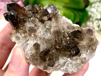 Raw Smoky Quartz Cluster 68mm AQB - Crystal Grid - Altar Decor - Purification Crystal - Intuition - Grounding