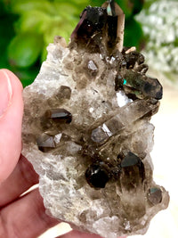 Raw Smoky Quartz Cluster 68mm AQB - Crystal Grid - Altar Decor - Purification Crystal - Intuition - Grounding