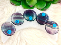 Rainbow Fluorite Flat Worry Stones - Protection Stones - Chakra Cleansing Stone