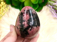 Rhodonite Egg 67 LM - Heart Chakra Stone