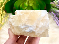 Honey Calcite Raw Freeform 98mm LR - Solar Plexus Chakra Stone