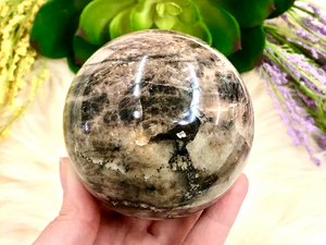 Black Moonstone 77mm Sphere LV