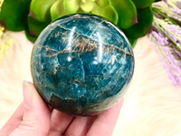 Blue Apatite Sphere 61mm LW - Third Eye & Throat Chakra Healing Crystal