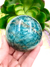 Blue Apatite Sphere 61mm LW - Third Eye & Throat Chakra Healing Crystal