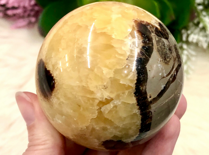 Septarian Nodule Sphere 64mm AMA - Grounding Crystals