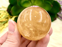 Honey Calcite Sphere 42mm TL - Solar Plexus Chakra Stone