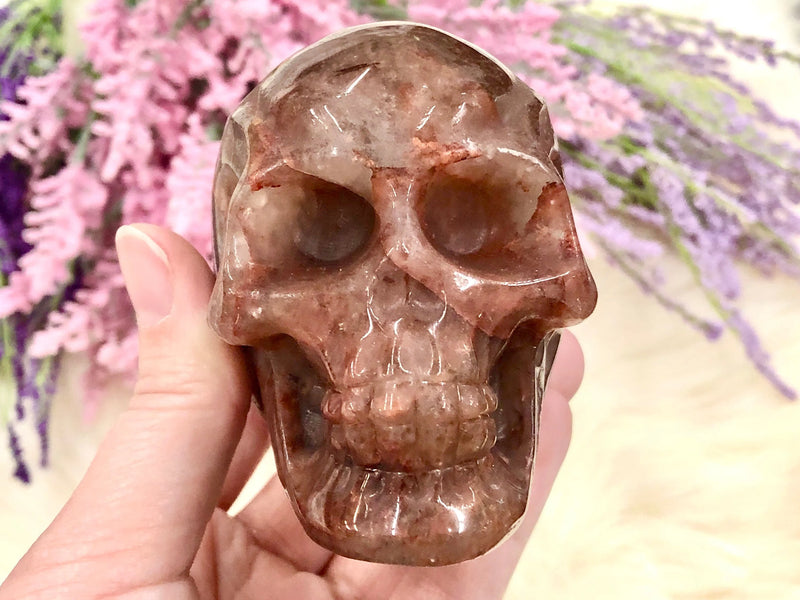 Fire Quartz Skull 81mm TS - Root Chakra - Sacral Chakra - Solar Plexus Chakra Crystal