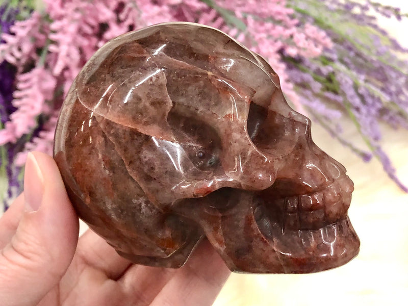 Fire Quartz Skull 81mm TS - Root Chakra - Sacral Chakra - Solar Plexus Chakra Crystal