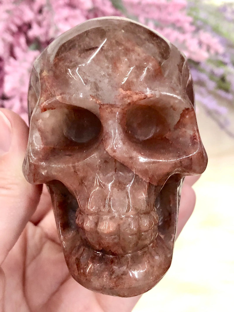 Fire Quartz Skull 81mm TS - Root Chakra - Sacral Chakra - Solar Plexus Chakra Crystal