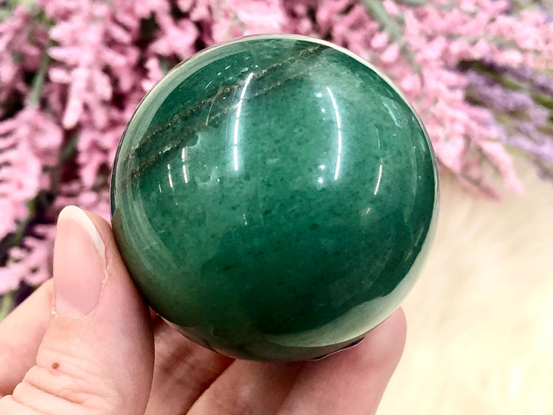 Green Aventurine Sphere 48mm TX - Heart Chakra Stone