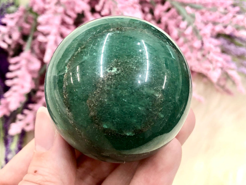 Green Aventurine Sphere 48mm TX - Heart Chakra Stone