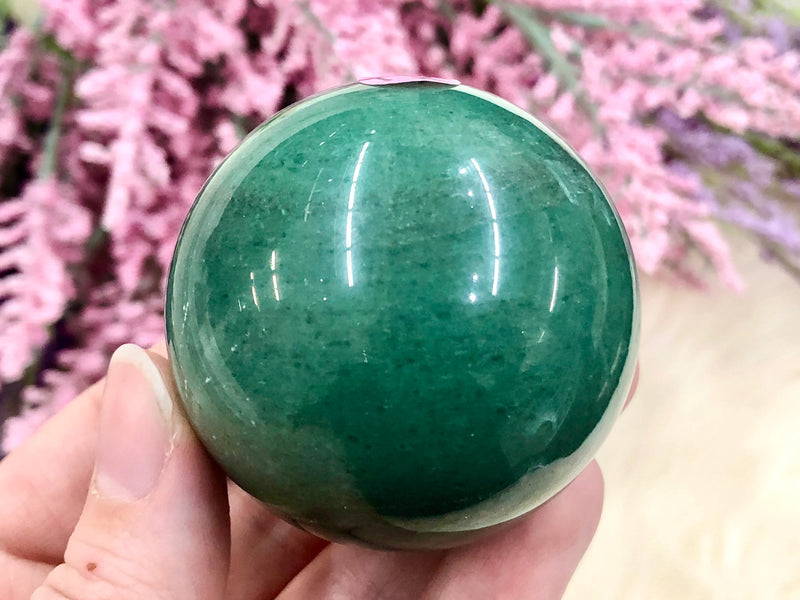 Green Aventurine Sphere 48mm TX - Heart Chakra Stone