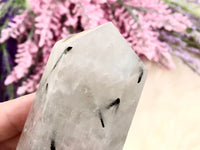 Tourmalinated Quartz Point 77mm TY - Protection Crystal