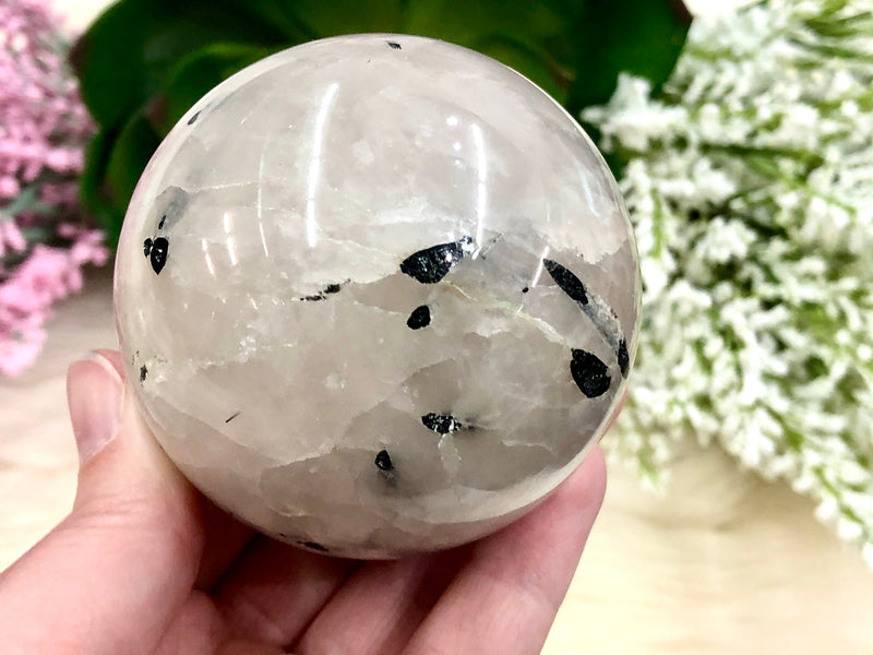 Tourmalinated Quartz Sphere 64mm VD - Protection Crystal