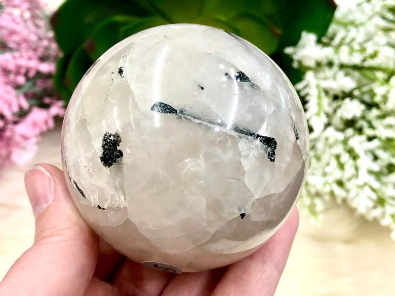 Tourmalinated Quartz Sphere 64mm VD - Protection Crystal