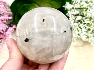 Tourmalinated Quartz Sphere 64mm VD - Protection Crystal