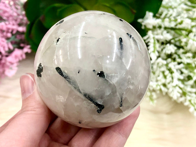 Tourmalinated Quartz Sphere 64mm VD - Protection Crystal