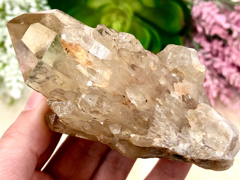 Kundalini Citrine Point 100mm AAO - Natural Citrine Cluster - Crystal Grid - Altar Decor - Chakra Healing & Balancing Manifestation Stone