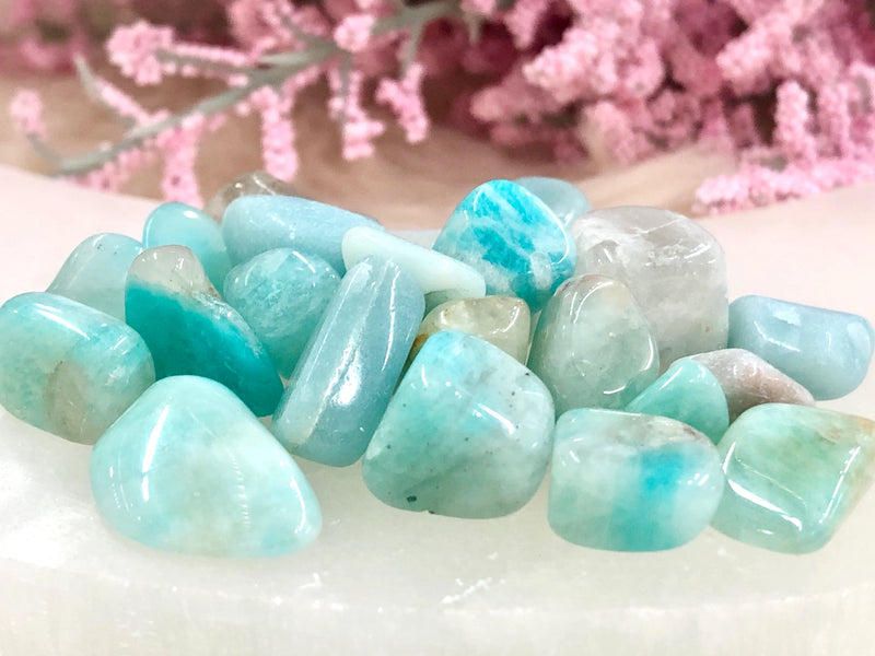 Amazonite Gem Chips - Heart & Throat Chakra Stone - Loose Crystals - Raw Crystals - Crystal Grid - Altar Decor - Spell Jar - Intention Tools