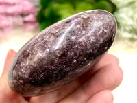 Lepidolite Palmstone 66mm APC - Lepidolite Gallet - Third Eye & Crown Chakra