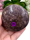 Lepidolite Palmstone 66mm APC - Lepidolite Gallet - Third Eye & Crown Chakra