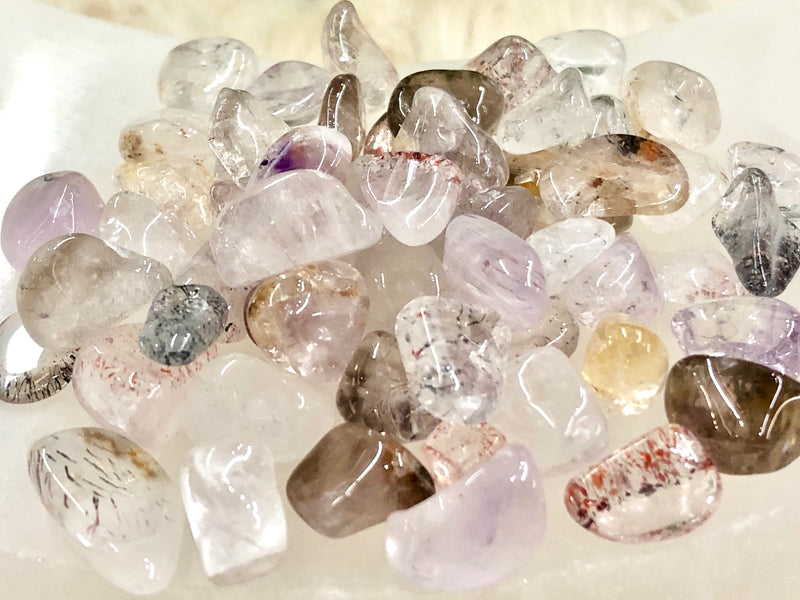 Auralite 23 Gem Chips - Crown & Third Eye Chakra Stone - Loose Crystals - Spell Jar - Intention Tools