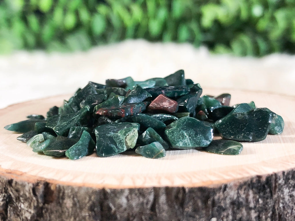 Bloodstone Gem Chips - Root Chakra Stone - Loose Crystals - Spell Jar - Intention Tools