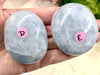 Blue Calcite Palmstones - Anxiety Crystal - Throat Chakra Stone