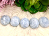 Blue Calcite Palmstones - Anxiety Crystal - Throat Chakra Stone