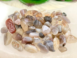 Botswana Agate Gem Chips - Root Chakra Stone - Loose Crystals - Spell Jar - Intention Tools