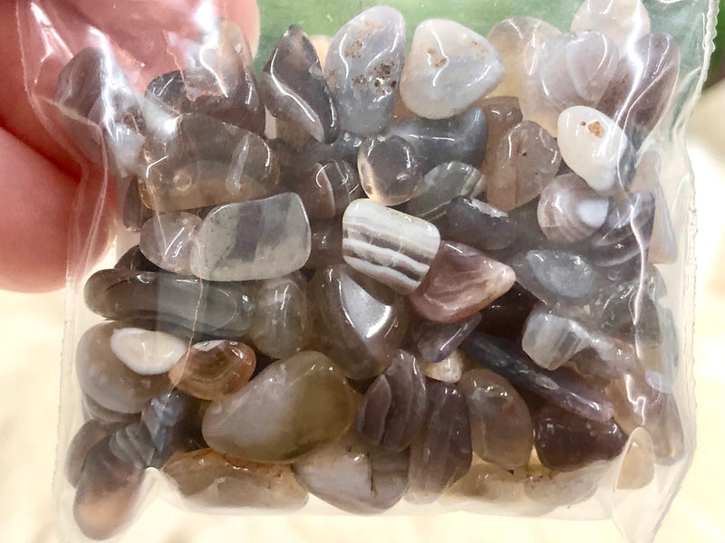 Botswana Agate Gem Chips - Root Chakra Stone - Loose Crystals - Spell Jar - Intention Tools