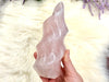 Rose Quartz Crystal Flame 153mm BU - Heart Chakra Stone