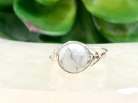 Howlite Wire-Wrapped Ring - Crown Chakra Jewelry