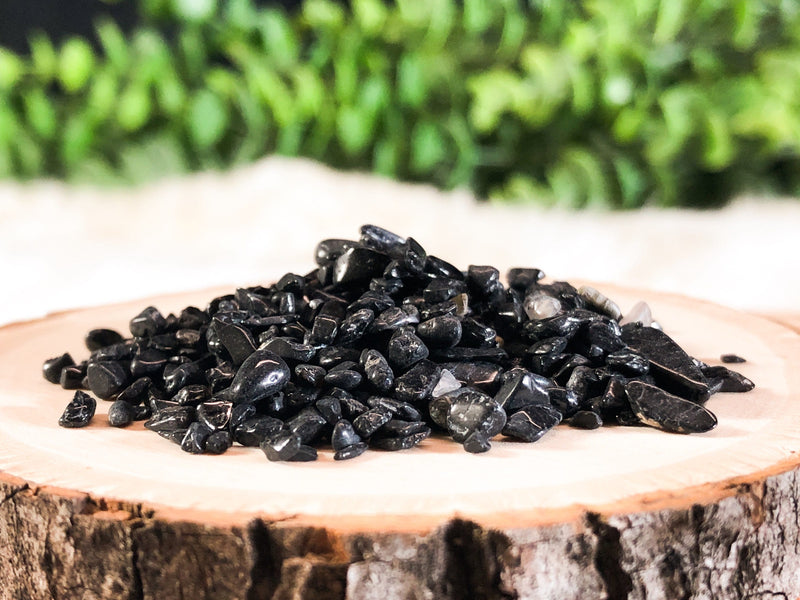 Black Tourmaline Gem Chips - Root Chakra Stone - Loose Crystals - Spell Jar - Intention Tools