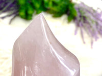 Rose Quartz Crystal Flame 153mm BU - Heart Chakra Stone