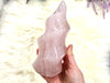 Rose Quartz Crystal Flame 153mm BU - Heart Chakra Stone