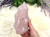 Rose Quartz Crystal Flame 153mm BU - Heart Chakra Stone